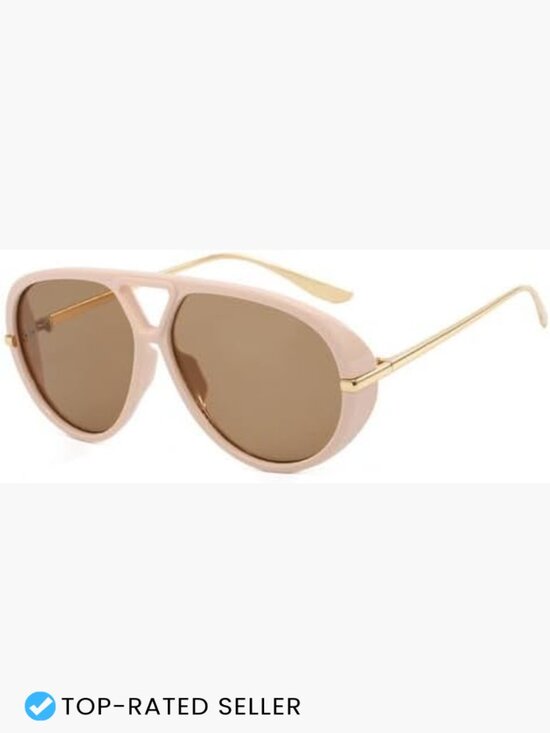 Retro Oversized Aviator Sunglasses Polarized Square Shades Vintage 70s main image 4